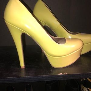 Lime green/yellow high heels